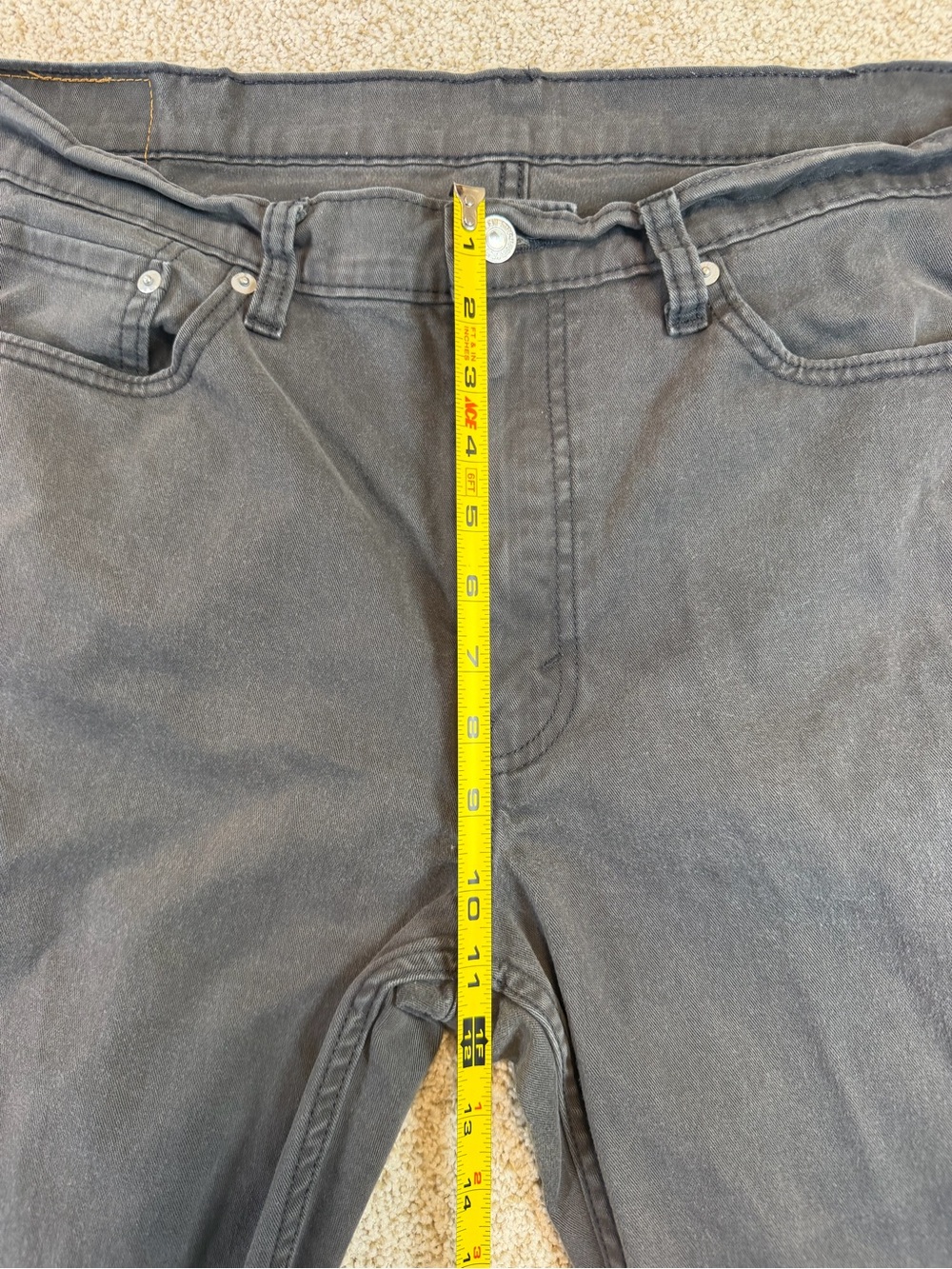 Levi's 514 Men's Jeans Pants Straight Fit Soft Twill 38x32 Slate Gray - Picture 7 of 9